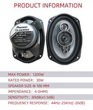 2PCS 6X9 inch (2X1200W) 2400W 5-way car mounted high fidelity full frequency coaxial speaker, preferred for modified vehicles