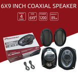 2PCS 6X9 inch (2X1200W) 2400W 5-way car mounted high fidelity full frequency coaxial speaker, preferred for modified vehicles