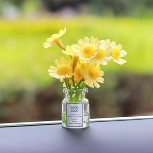 Cute Mini Daisy Vase Car Interior Decoration Auto Dashboard Ornaments Gadgets For Women Gifts Car Products Interior Accessories