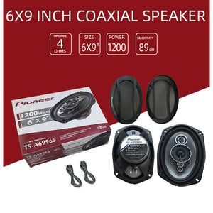 2PCS 6X9 inch (2X1200W) 2400W 5-way car mounted high fidelity full frequency coaxial speaker, preferred for modified vehicles