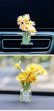 Cute Mini Daisy Vase Car Interior Decoration Auto Dashboard Ornaments Gadgets For Women Gifts Car Products Interior Accessories