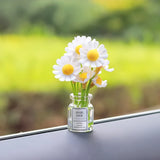 Cute Mini Daisy Vase Car Interior Decoration Auto Dashboard Ornaments Gadgets For Women Gifts Car Products Interior Accessories